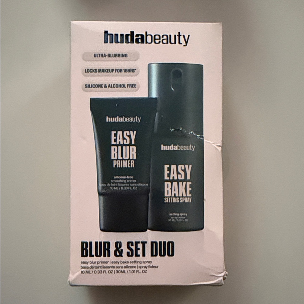 HUDA BEAUTY Easy Blur Primer & Easy Bake Setting Spray Duo